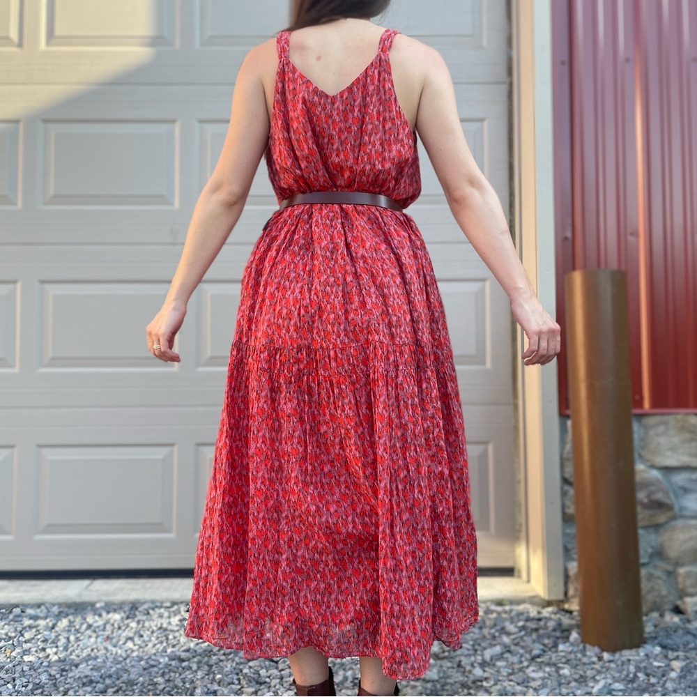 Joie 100% Cotton Bohemian Maxi Summer Sun Tank Dress Large - Picture 4 of 13